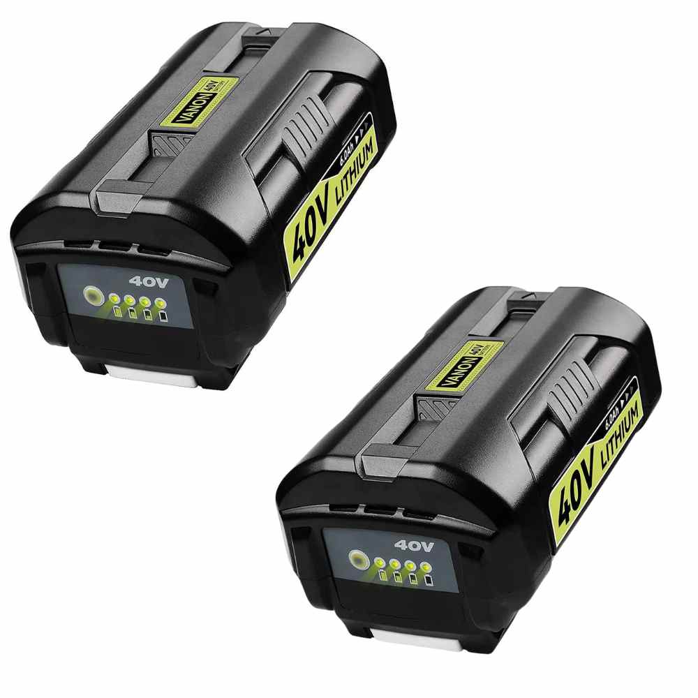 FOR RYOBI 40V BATTERY 6.0AH REPLACEMENT | OP4026 LITHIUM-ION BATTERY WITH LED INDICATOR 2 PACK