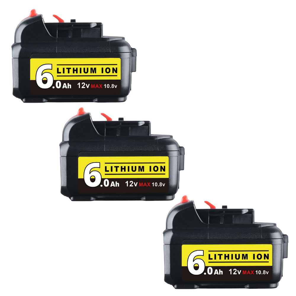 For Dewalt 12V Battery Replacement | DCB120 DCB123 DCB127 6.0Ah Li-ion Battery 3 Pack