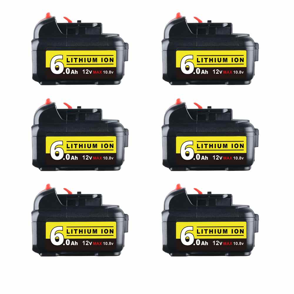 For Dewalt 12V Battery Replacement | DCB120 DCB123 DCB127 6.0Ah Li-ion Battery 6 Pack