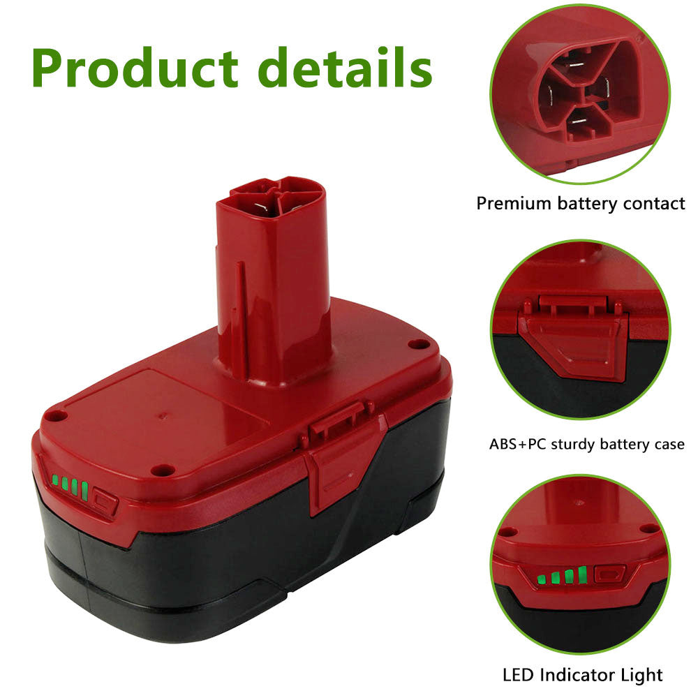 6.5Ah 19.2V Replacement Battery for Craftsman C3 |  Lithium Ion XCP 130279005 1323903 19.2V Battery 4 PACK