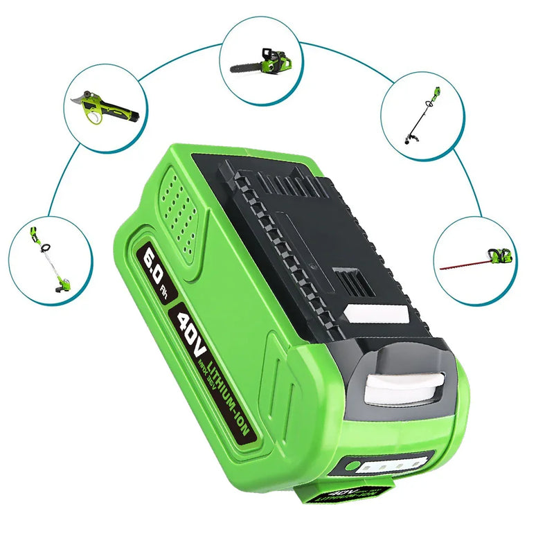 For GreenWorks 40V 6.0Ah Battery Replacement | Lithium Battery 29472 29462 Battery For GreenWorks 40V G-MAX Power Tools 2 PACK - Triple-Batteries