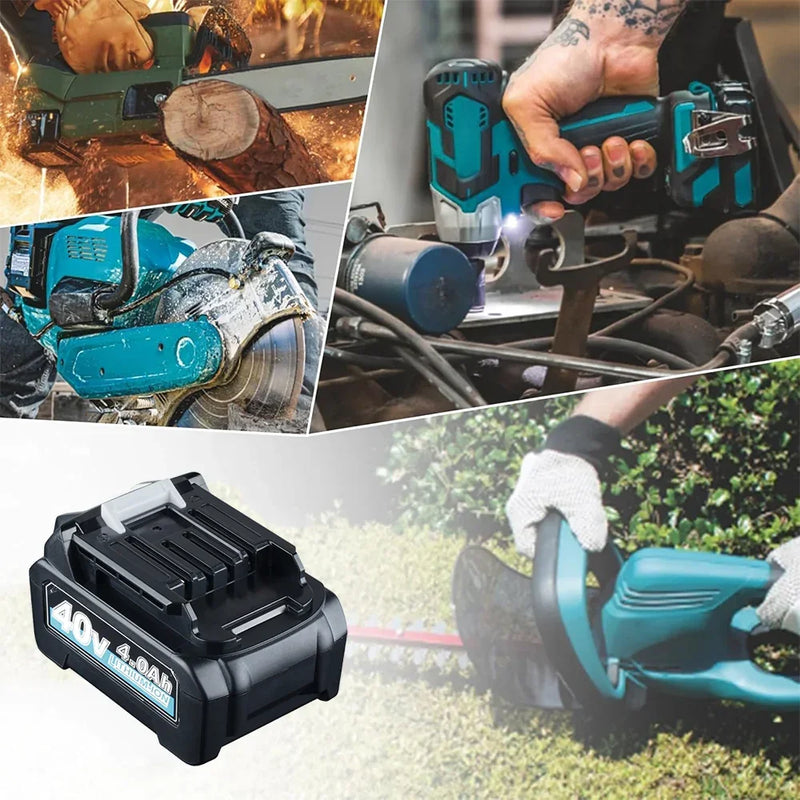 2 Pack For Makita 40V 4.0Ah BL4040 Battery Replacement BL4025 40V Lithium Battery Compatible with BL4040 BL4025 BL4025B BL4020 BL4050 - Triple-Batteries