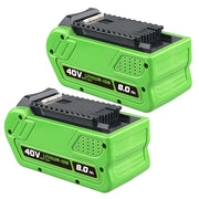 For GreenWorks 40V 8.0Ah Battery Replacement | Lithium Battery 29472 29462 Battery For GreenWorks 40V G-MAX Power Tools 2 PACK - Triple-Batteries