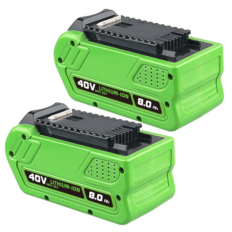 For GreenWorks 40V 8.0Ah Battery Replacement | Lithium Battery 29472 29462 Battery For GreenWorks 40V G-MAX Power Tools 2 PACK - Triple-Batteries