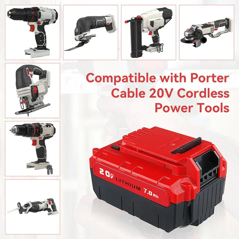 2 Pack For Porter Cable 20V Battery Replacement | PCC685L 7.0Ah Li-ion Battery | PCC600 PCC680L PCC640 Battery | clearance - Triple-Batteries