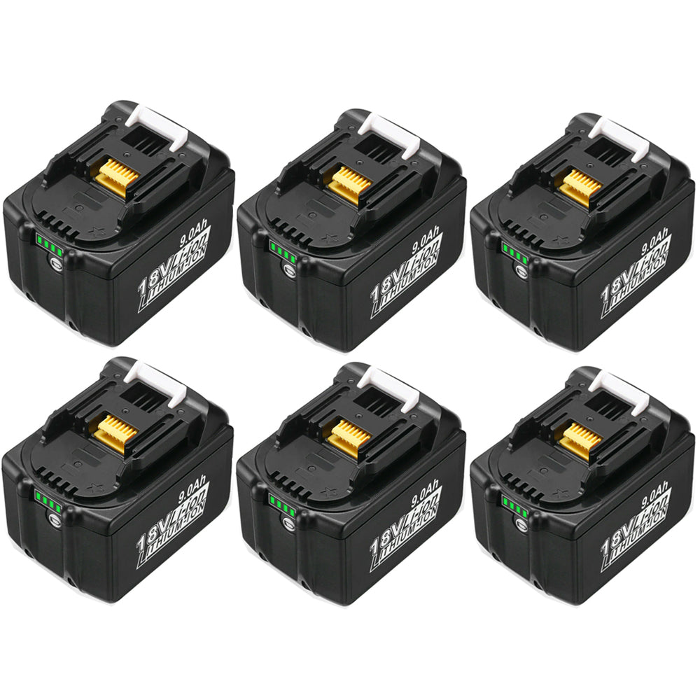 For Makita 18V Battery 9000mAh Replacement | BL1830B BL1860B BL1890B LXT Li-ion Batteries 6 Pack