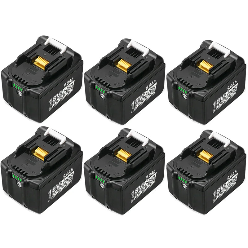 For Makita 18V 9000mAh Replacement Battery | BL1830B BL1860B BL1890B LXT Li-ion Batteries 6 Pack - Triple-Batteries