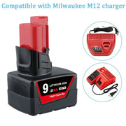 4 Pack 12V 9.0Ah For Milwaukee M12 Li-ion Replacement Battery - Triple-Batteries