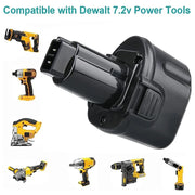 For Dewalt DC9057/ DE9085/ DW9057 7.2V Battery Replacement | 4.8Ah Ni-MH Battery 2 Pack | clearance - Triple-Batteries