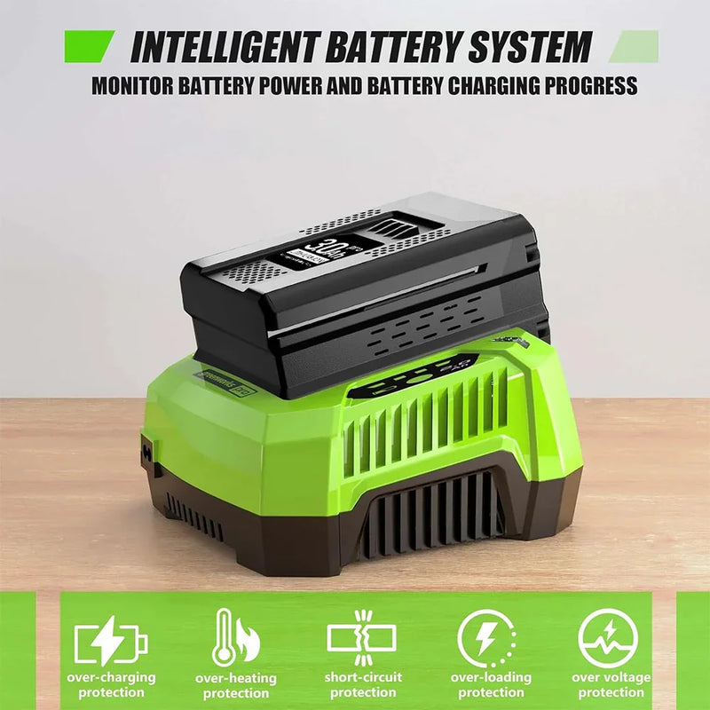 For Greenworks 80V 5.5Ah Battery Max GBA80200 compatible with Greenworks 80V Cordless Power Tools GCH8040 - Triple-Batteries