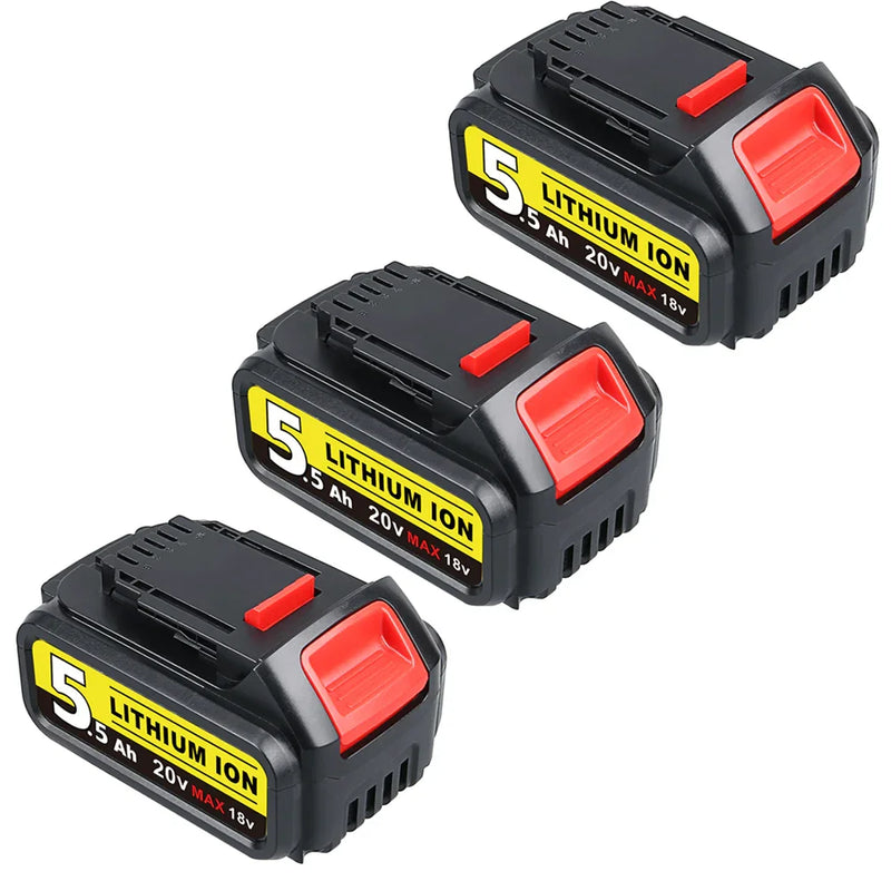 For DeWalt 20V Max XR Battery Replacement | DCB200 5.5Ah 3 Pack - Triple-Batteries