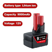 12V 9.0Ah For Milwaukee M12 Li-ion Replacement Battery - Triple-Batteries