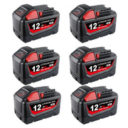 12.0Ah For Milwaukee 18V Battery Replacement 48-11-1811 | M18 Li-ion Battery 6 Pack - Triple-Batteries