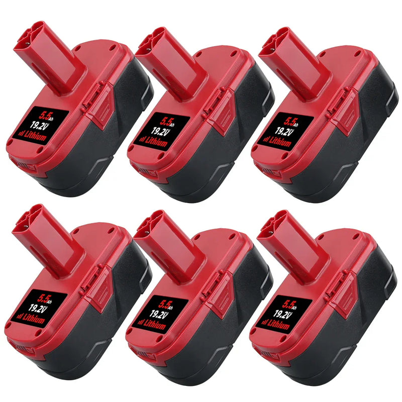 For Craftsman 19.2V XCP 5.5Ah Battery Replacement | Lithium-ion C3 Diehard Battery 11375 PP2025 PP203 6 Pack - Triple-Batteries