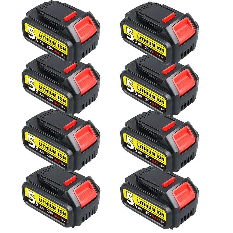 For DeWalt DCB200 20V 5.5Ah Max Battery Replacement | DCB200 DCB205 Li-ion Battery 8 Pack - Triple-Batteries
