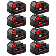 For Milwaukee M18 Battery Replacement | 18V XC 4.0Ah Li-Ion Battery 8 Pack - Triple-Batteries