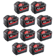 12.0Ah For Milwaukee 18V Battery Replacement 48-11-1811 | M18 Li-ion Battery 10 Pack - Triple-Batteries
