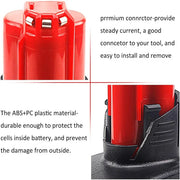 12V 12.0Ah For Milwaukee M12 Li-ion Replacement Battery - Triple-Batteries