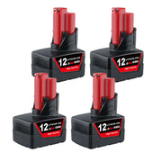 4 Pack 12V 12.0Ah For Milwaukee M12 Li-ion Replacement Battery - Triple-Batteries