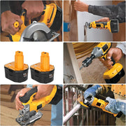 For Dewalt 12V XRP Battery Replacement | DC9071 4.8Ah Ni-Mh Battery 2 Pack - Triple-Batteries