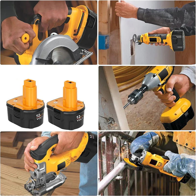 For Dewalt 12V XRP Battery Replacement | DC9071 4.8Ah Ni-Mh Battery 2 Pack - Triple-Batteries