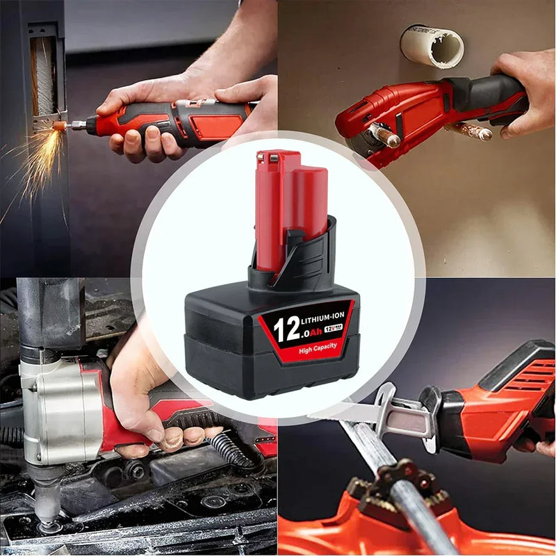 4 Pack 12V 12.0Ah For Milwaukee M12 Li-ion Replacement Battery - Triple-Batteries