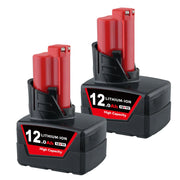 2 Pack 12V 12.0Ah For Milwaukee M12 Li-ion Replacement Battery - Triple-Batteries