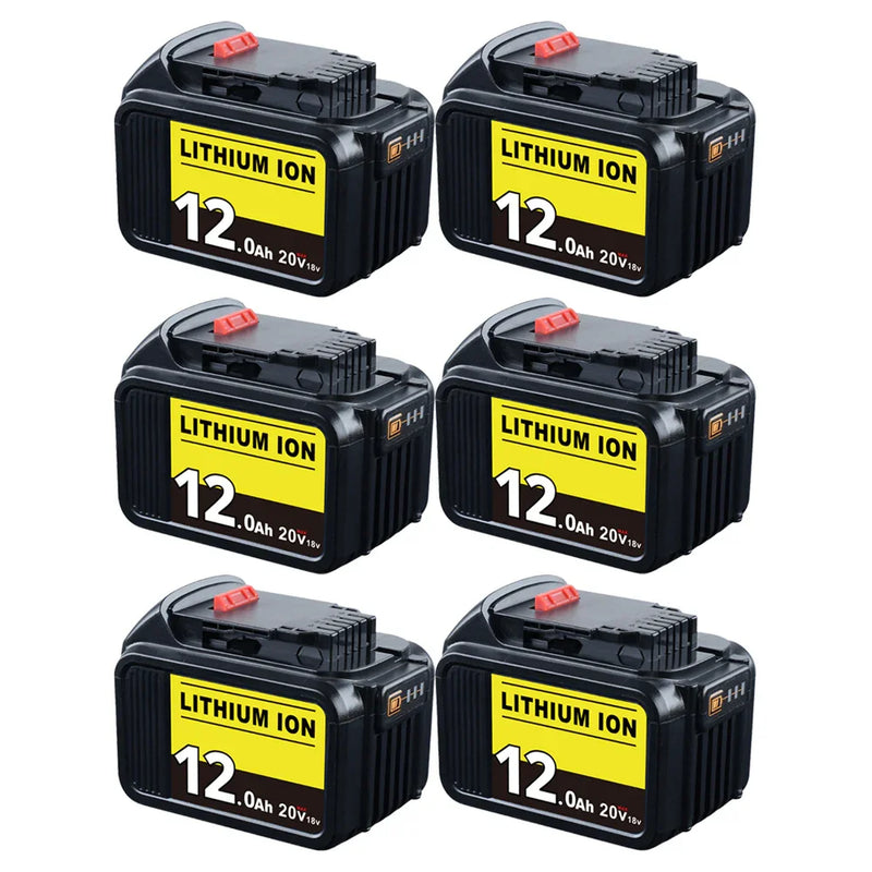 6 Pack For Dewalt 20V Battery 12Ah replacement | DCB205 Li-ion Battery - Triple-Batteries