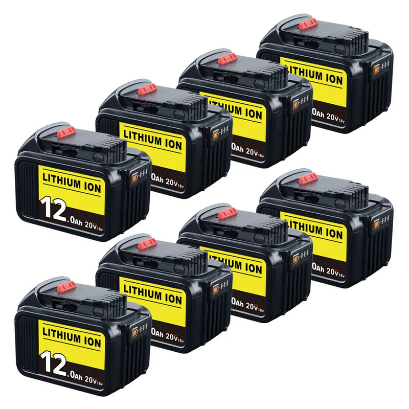 8 Pack For Dewalt 20V Battery 12Ah replacement | DCB205 Li-ion Battery - Triple-Batteries