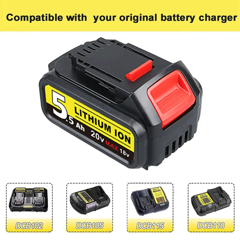 For DeWalt DCB200 20V Max Battery Replacement | Li-ion Battery 5.5Ah - Triple-Batteries