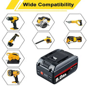 8.0Ah For DeWalt 20V Battery Replacement | Max XR Li-ion Battery DCB209 DCB205 DCB200 2 Pack - Triple-Batteries