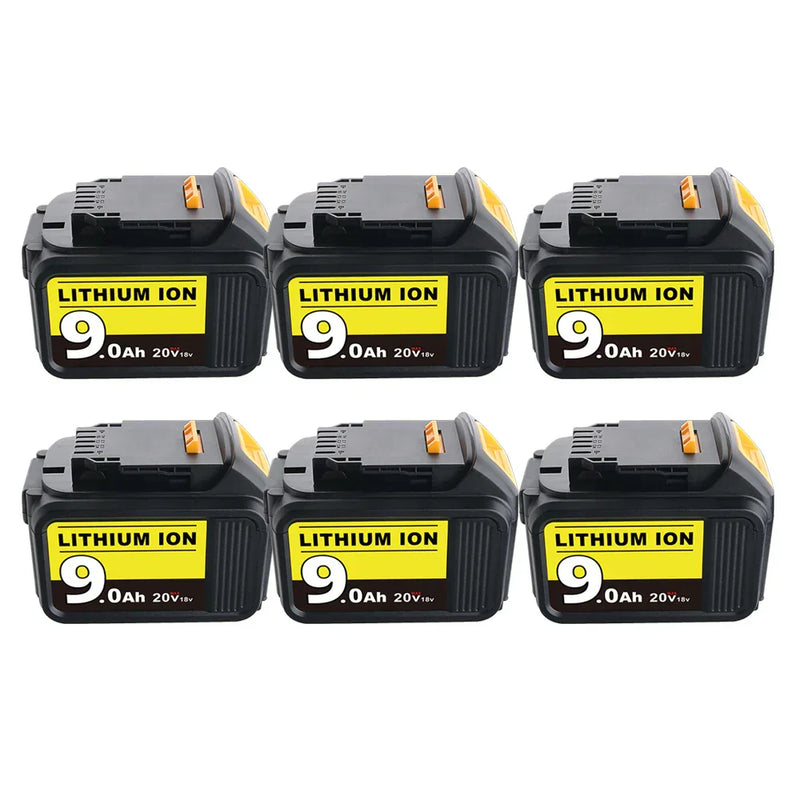 9.0Ah For DeWalt 20V Battery Replacement | Max XR Li-ion Battery DCB209 DCB205 DCB200 6 Pack | clearance - Triple-Batteries