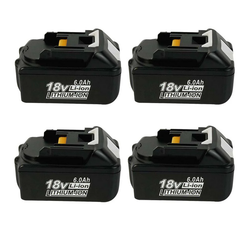 4 Pack For 18V 6Ah Makita BL1860 battery replacement & 4-port 18V Li-ion charger DC18SF For 14.4V-18V battery - Triple-Batteries