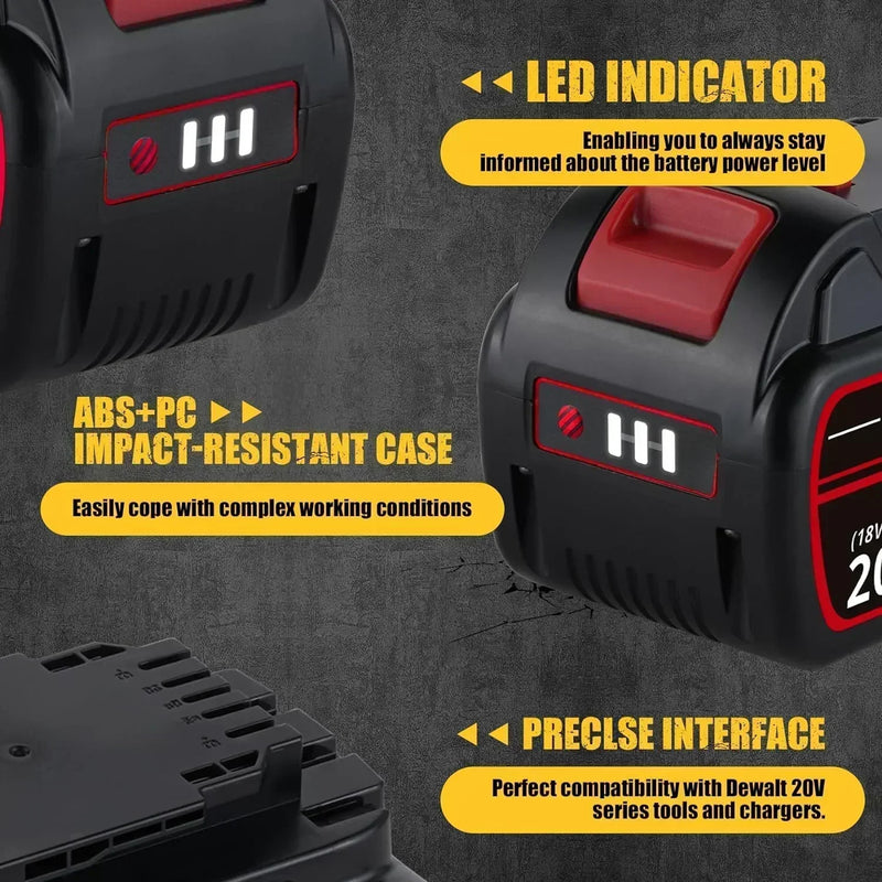 For Dewalt DCB609 20V/60V MAX FLEXVOLT Li-Ion 9.0Ah Battery DCB609-2 DCB606 6Pack - Triple-Batteries