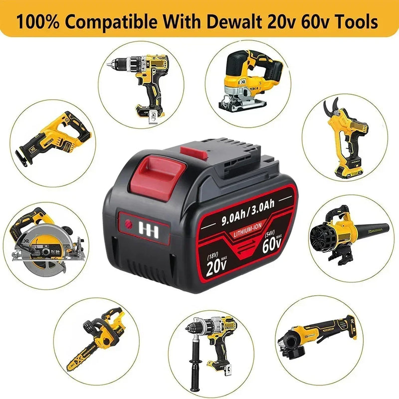 For Dewalt DCB609 20V/60V MAX FLEXVOLT Li-Ion 9.0Ah Battery DCB609-2 DCB606 6Pack - Triple-Batteries