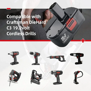 For Craftsman C3 19.2V 4.8Ah Battery Replacement | 130279005 Black Battery 3 Pack - Triple-Batteries