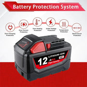 12.0Ah For Milwaukee 18V Battery Replacement 48-11-1811 | M18 Li-ion Battery 10 Pack - Triple-Batteries