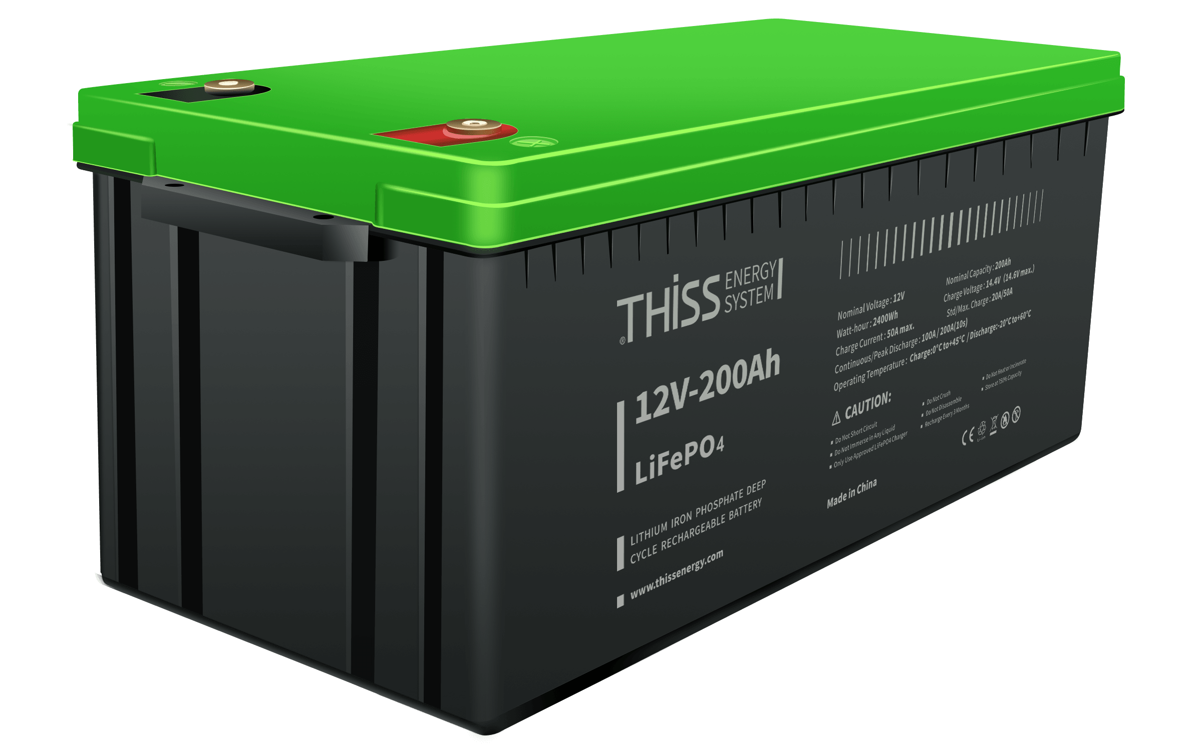 12V 200Ah LiFePO4 Battery, Built-in BMS, 4000+ Deep Cycle Rechargeable Battery, Maintenance Free Home Energy Storage And Off Grid Application Battery