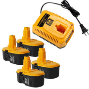 4 Pack For Dewalt DC9096 18V Battery 4.8Ah Ni-Mh Replacement with DC9310 battery charger For Dewalt 7.2V-18V XRP Ni-cd &Ni-mh battery | clearance - Triple-Batteries