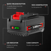 Ceenr 5.0Ah Battery For Craftsman 20V Max 2 Pack | Replacement Model V20 - Triple-Batteries