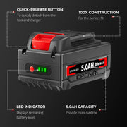 Ceenr 5.0Ah Battery For Worx 20V Max | Model WA3408 - Triple-Batteries