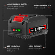Ceenr 5.0Ah Battery For Worx 20V Max | Model WA3520 - Triple-Batteries