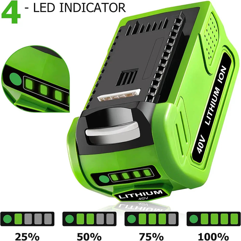 For GreenWorks 40V 7.0Ah Battery Replacement | Lithium Battery 29472 29462 Battery For GreenWorks 40V G-MAX Power Tools - Triple-Batteries