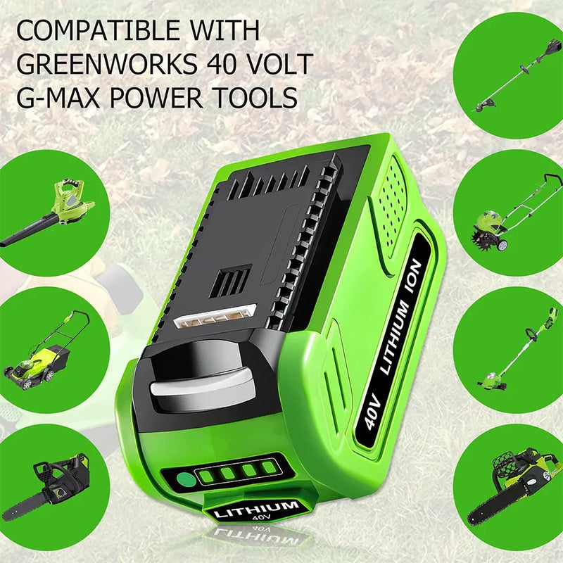 2 Pack For GreenWorks 40V 7.0Ah Battery Replacement | Lithium Battery 29472 29462 Battery For GreenWorks 40V G-MAX Power Tools - Triple-Batteries