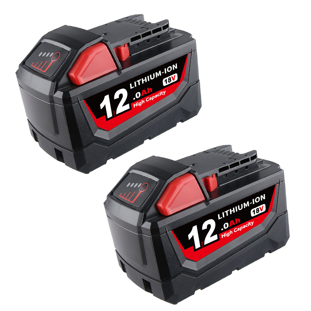 12.0Ah For Milwaukee 18V Battery Replacement 48-11-1811 | M18 Li-ion Battery 2 Pack