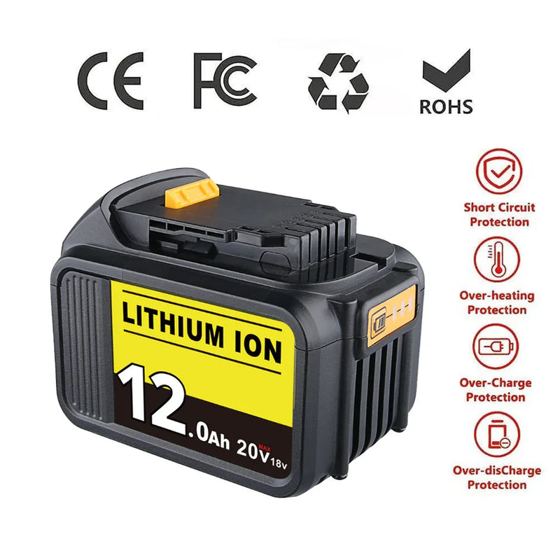 For Dewalt 20V Battery 12Ah replacement | DCB205 Li-ion Battery - Triple-Batteries