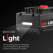 Ceenr 6.0Ah Battery For Bosch 18V | Replacement Model BAT610G, with LG Battery Cell (INR18650HG2) - Triple-Batteries