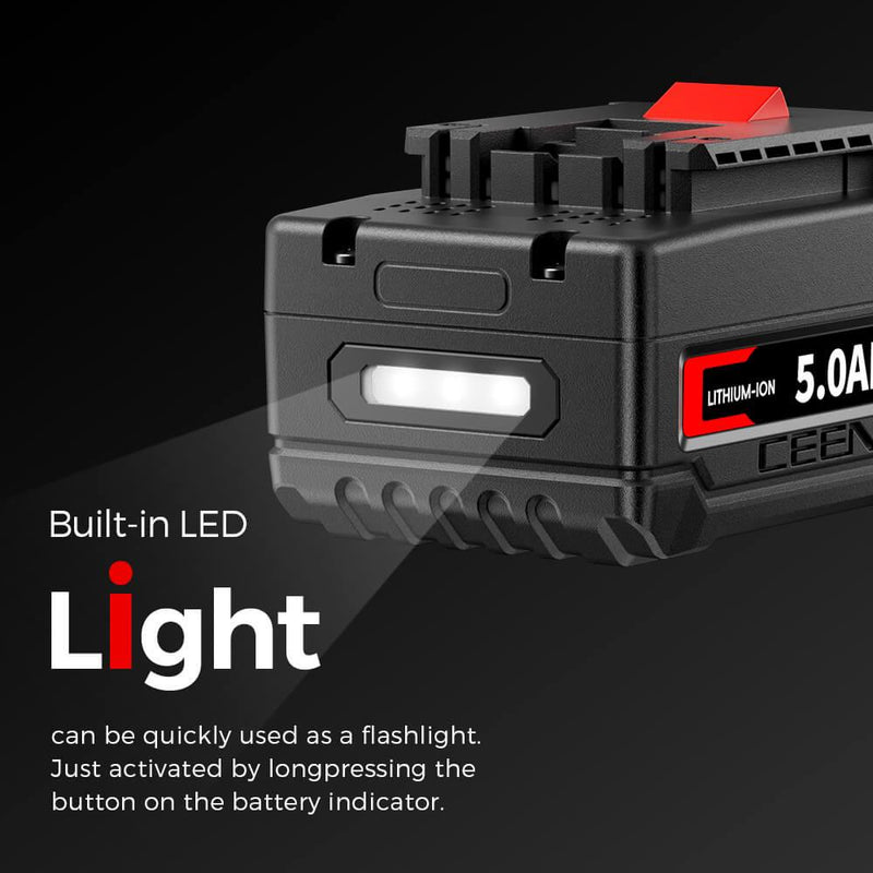 Ceenr 5.0Ah Battery For Bosch 18V | Replacement Model BAT610G - Triple-Batteries