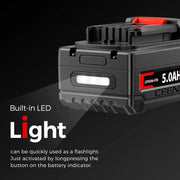 Ceenr 5.0Ah Battery For Worx 20V Max | Model WA3408 - Triple-Batteries