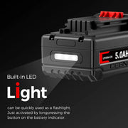 Ceenr 5.0Ah Battery For Black and Decker 18V(20V Max) 2 Pack | Replacement Model LBXR20 - Triple-Batteries